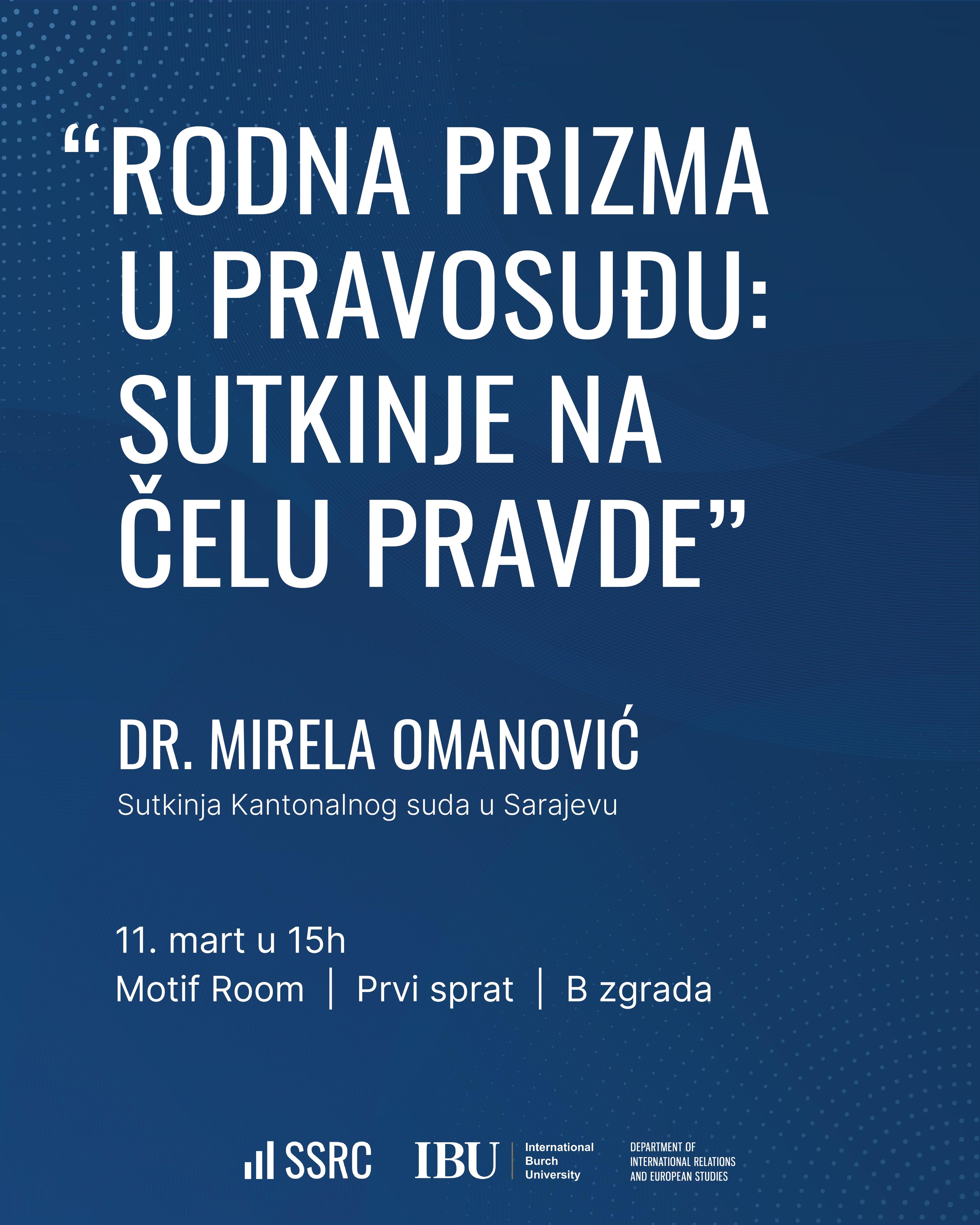 Guest Lecture: "Gender Prism in the Judiciary: Female Judges at the Head of Justice"